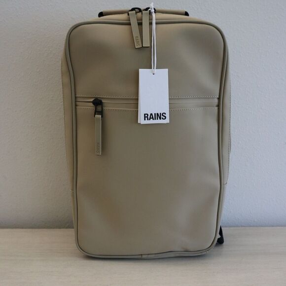 RAINS 12310 Unisex One Size Sand/Beige Book Backpack - Picture 1 of 16
